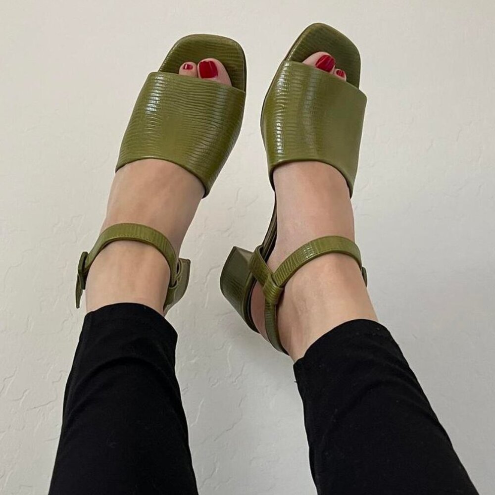 Everlane Block Heel Sandal Green 6.5